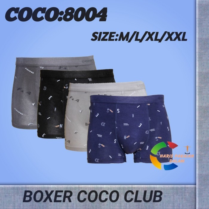 ( COD ) Celana Dalam Boxer Pria COCOCLUB 8004 1Box Isi 4 Pcs - XXL Murah