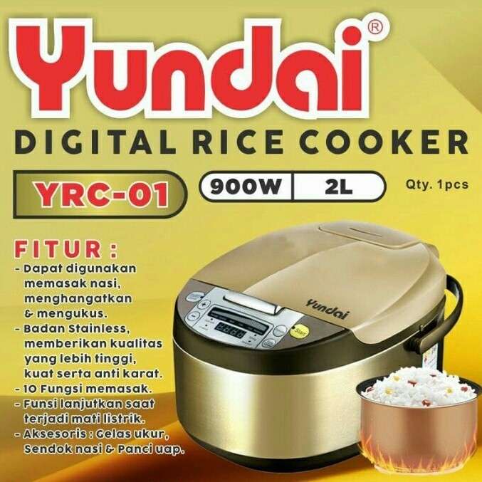 Rice Cooker Yundai Digital 2 Liter