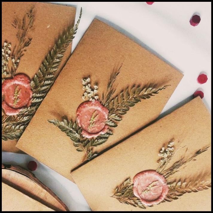 

TERMURAH KARTU UCAPAN VINTAGE GREETING CARDS WAX SEAL STAMP DRIED FLOWER AESTHE !!!!!