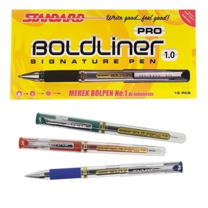 

pulpen standard boldliner pro 1.0mm hitam/biru signature pen Import