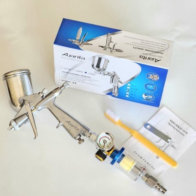 Spray Gun Auarita F3 + Air Regulator + Air Filter + Coupler Pf20