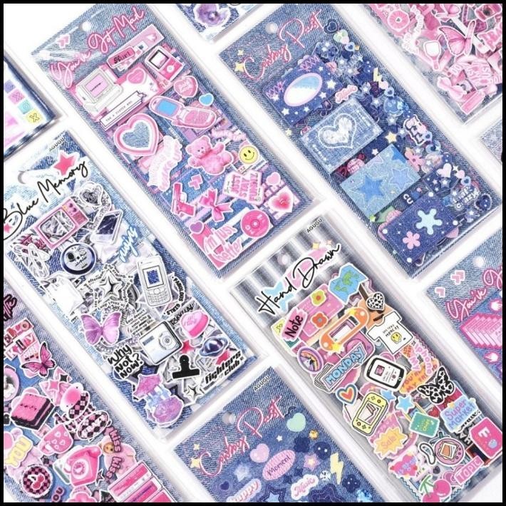 

TERBARU TOPER STICKER ISI 3 LEMBAR MODEL JEANS DENIM ANTIK STIKER SCRAPBOOK LUCU KLASIK DEKORASI DIY TEMPELAN HIASAN ESTETIK AESTHETIC !!!!!!!