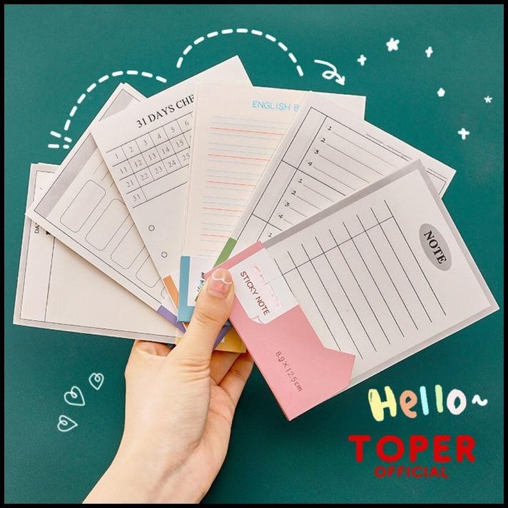 

BEST DEAL TOPER STICKY NOTES ISI 50 LEMBAR CUTE MEMO DAILY USE AESTHETIC MOTIF !!!!