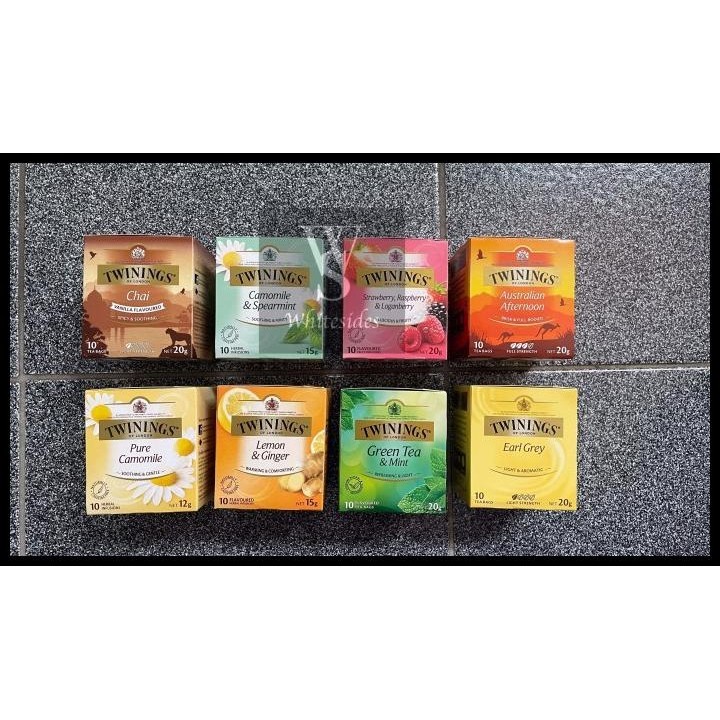 

BEST DEAL TWININGS PEPPERMINT GREEN TEA CAMOMILE ENGLISH BREAKFAST 10 TEA BAGS !!!!