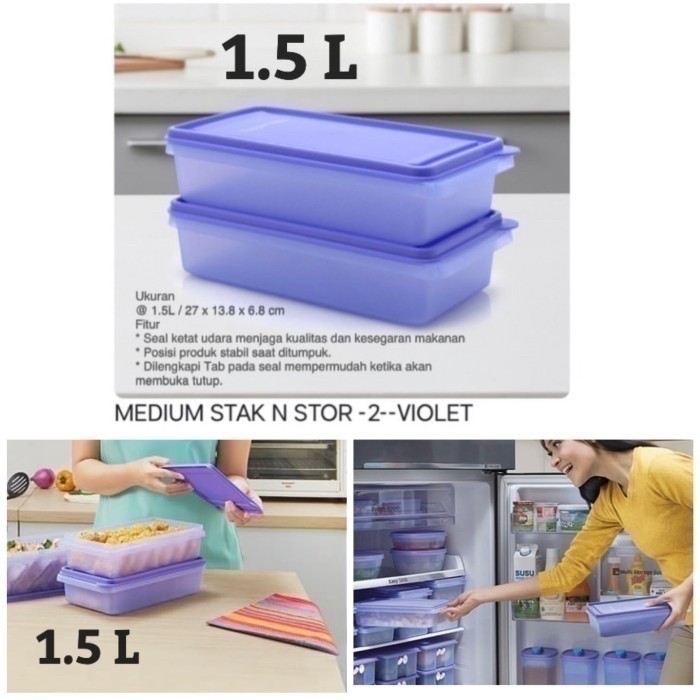 KOTAK MAKAN PENYIMPANAN DI KULKAS TUPPERWARE STAK & STOR