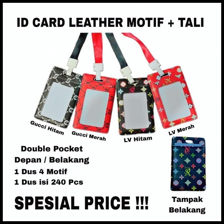 

BEST DEAL ID CARD LEATHER MOTIF 2 POCKET /LANYARD KULIT/NAME TAG KULIT + TALI !!!!!!!
