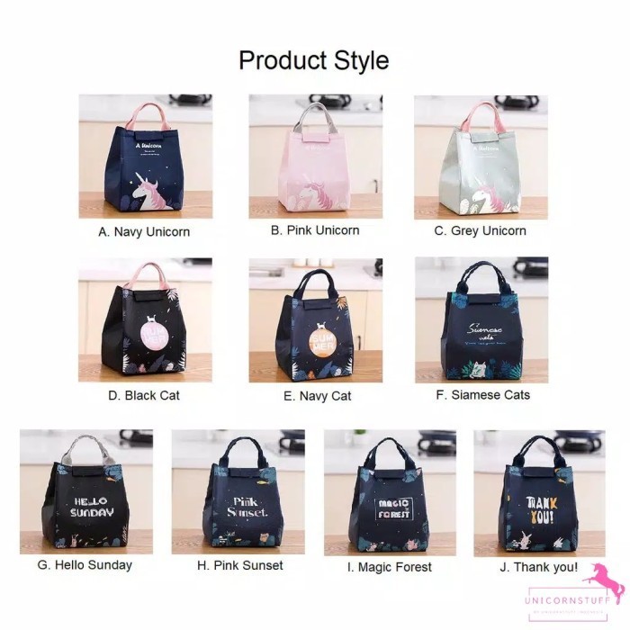 Tas Makan Unicorn Tas Tepak Makan Unicorn Lunch Bag Unicorn Lunch Cool