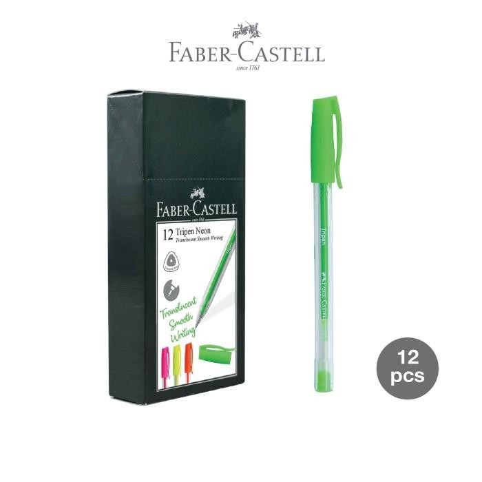 

Faber-Castell Ballpoint Tripen Neon Green Ink Box 12 Import