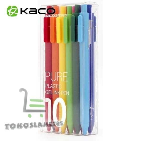 

KACO PURE Candy Gel Pen Pena Pulpen Bolpoin 0.5mm 10PCS (Colorful Ink) Import