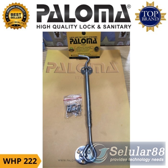 

Paloma WHP222 Window Hook 10inch Penahan Jendela Hak Angin SUS304 SSS