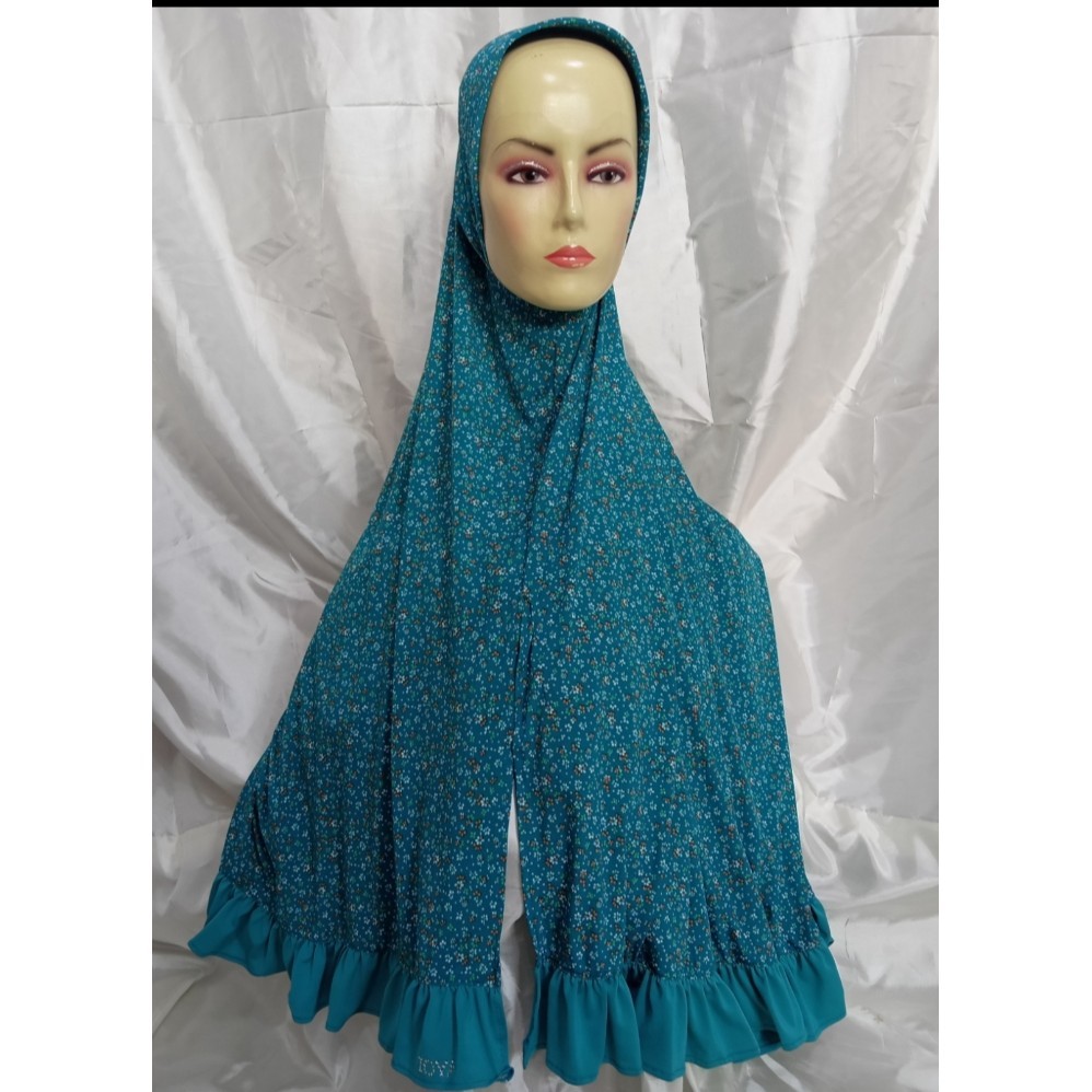 Zoya Kerudung Dewasa Syari Motif Hijab Bergo Instan Zaida Ruffle