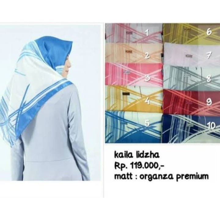 Elzatta Segi Empat Full Motif Kerudung Hijab Jilbab Kaila Lidzha