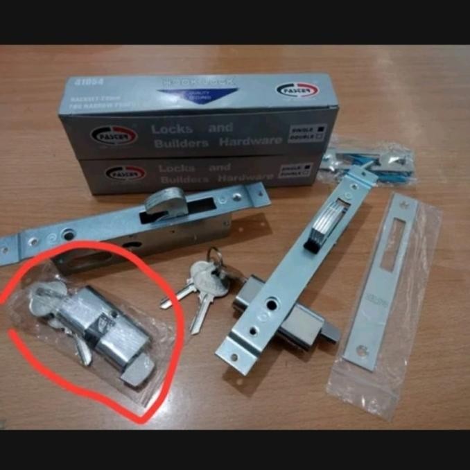 Kunci Pintu Sliding Kait 4123 dengan Silender kunci knob