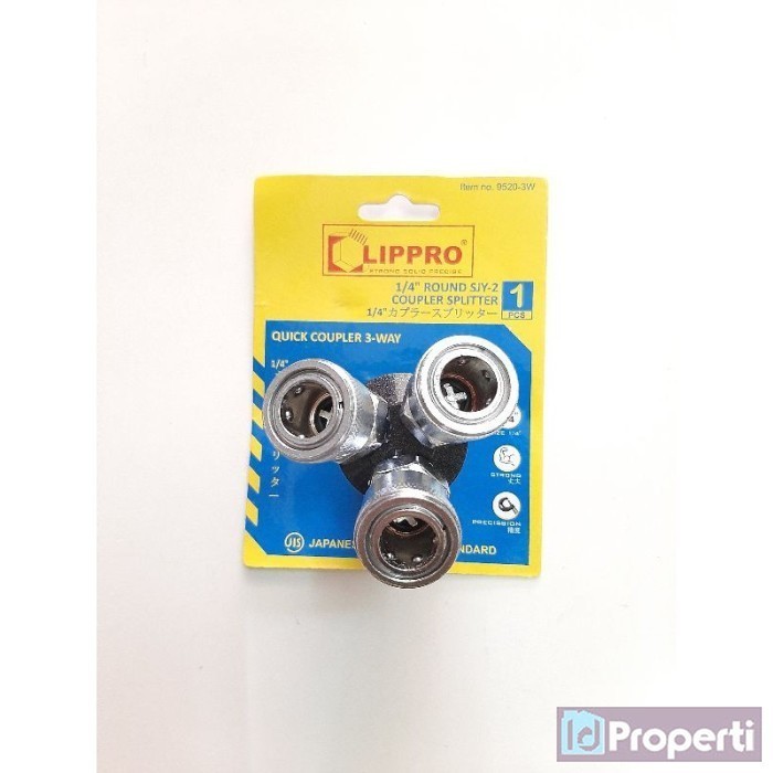 Lippro Quick Coupler 3 Way Kopler Jalur Cabang Selang Kompresor Angin