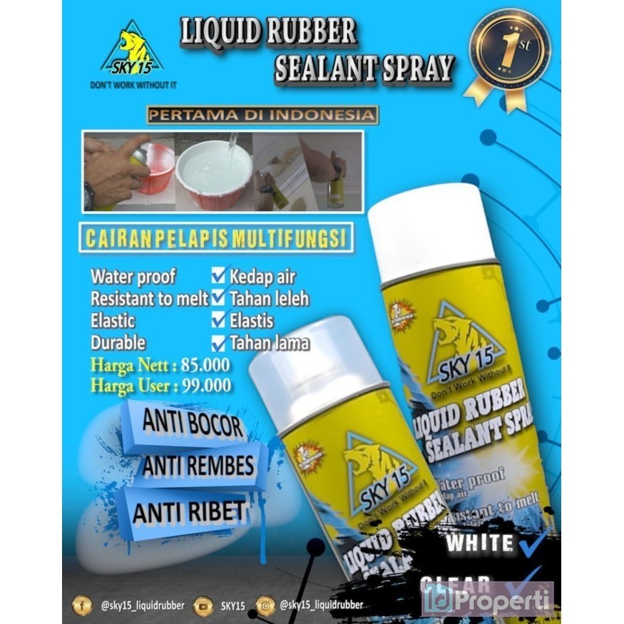 

SKY15 Liquid Rubbet Sealant Spray 500ml Cairan Anti Bocor Waterproof