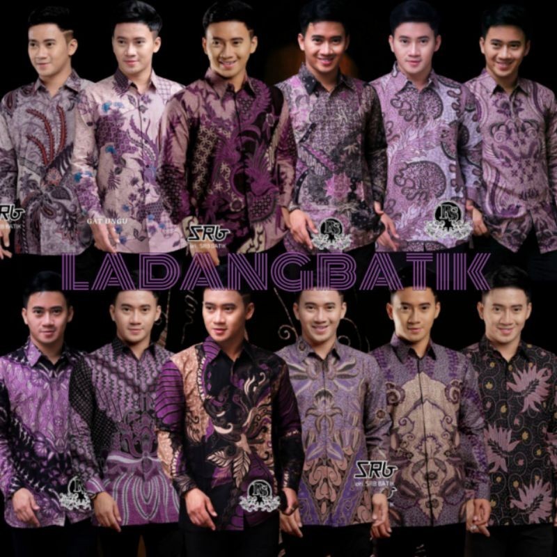 Batik Keraton // ATASAN KEMEJA BATIK PRIA LENGAN PANJANG WARNA UNGU LILAC PURPLE VIOLET / HEM BATIK