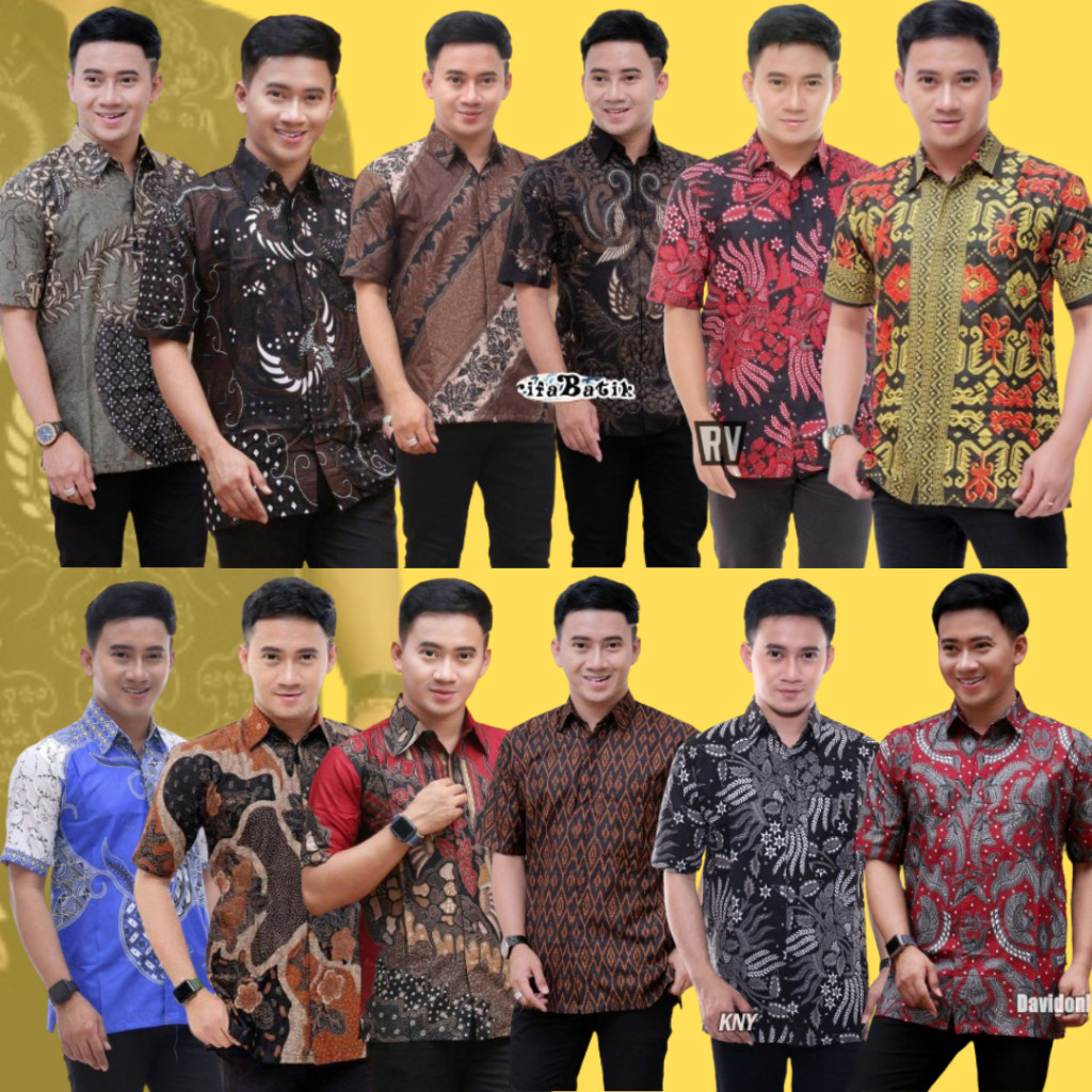 Batik Pria // KEMEJA BATIK PRIA LENGAN PENDEK MURAH BERKUALITAS SELENDANG BATIK
