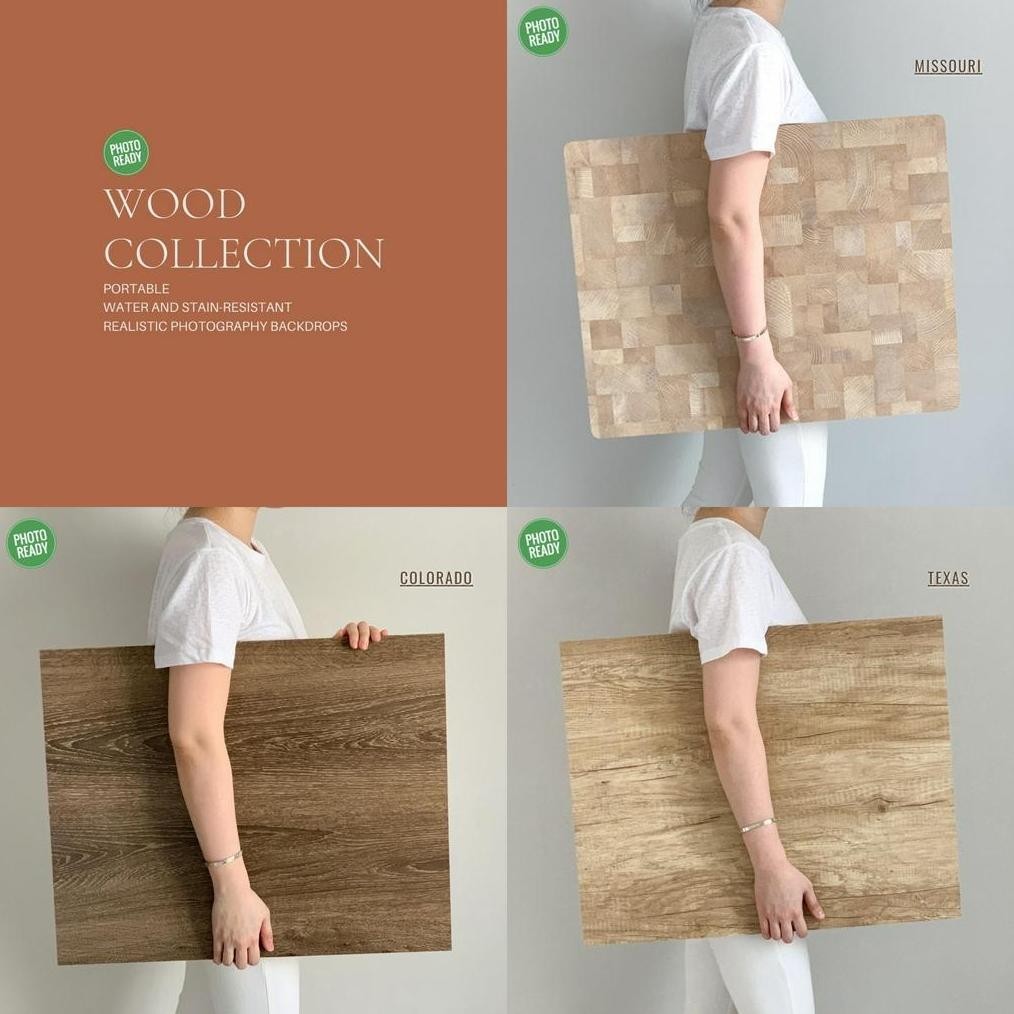 [TERBARU] WOOD COLLECTION - ALAS FOTO BOARD PHOTOREADY - A2 A2+ MAKANAN BACKGROUND FOTO PROPS MOTIF 