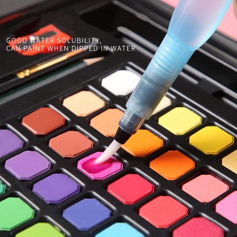 

ZAI-2530 Kaikki Watercolor Paint Set cat air warna 24/36/48 - Solid Alat Cat Air watercolor set (Termasuk Kuas dan Kertas Gambara) Murah