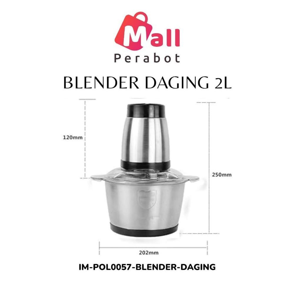 Mall Perabot | Meat Grinder 2L Blender Daging Stainless Sus 304 4 Mata Pisau Food Chopper Bumbu Stee