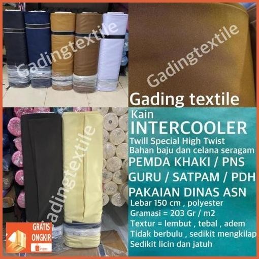 Baru ( Per Setengah Meter ) Kain Twill High Twist Intercooler Lebar 150 Cm Bahan Baju Kemeja Celana 