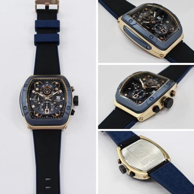 Jam Tangan Pria Original T5 H 3857G Blue Gold