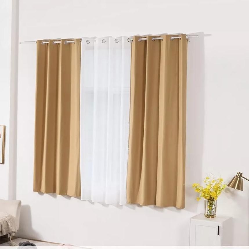 [PROMO] Gorden Blackout Import HiQuality/Tirai Golden Jendela Dan Pintu Minimalis Motif Polos Ukuran