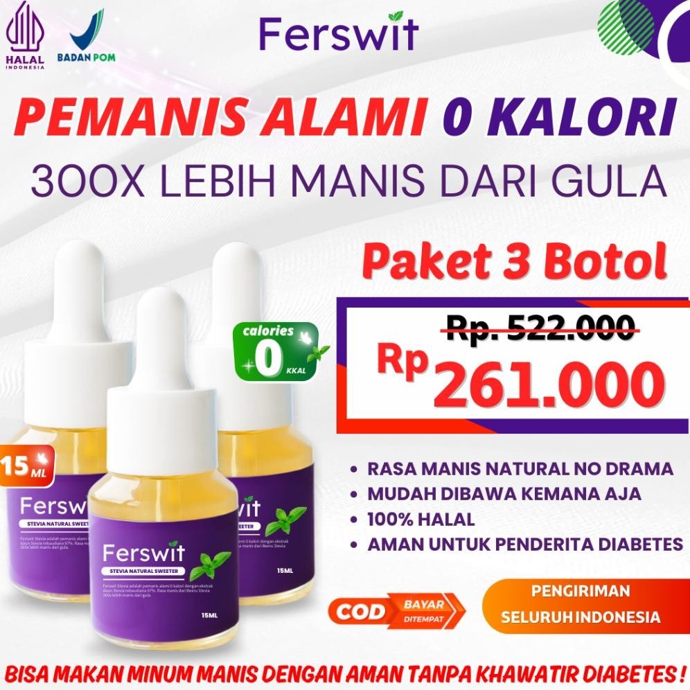 

Ferswit Stevia Alami Paket 3 Botol Alami