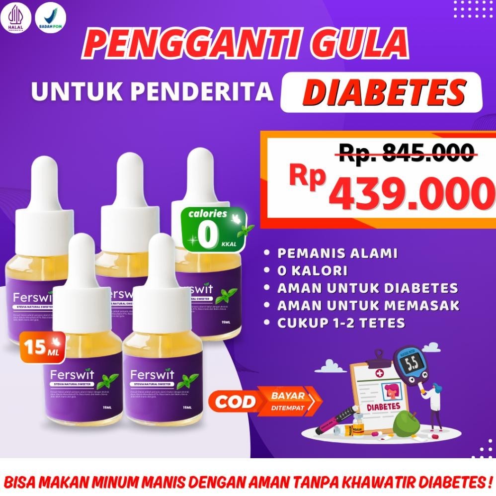 

Ferswit Stevia Alami Paket Bundling 5 Botol Ulalala