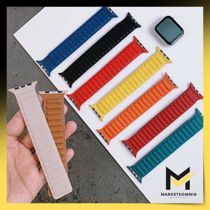 Strap Magnet Leather Loop Watch iWatch Series 6 5 4 40mm 44mm