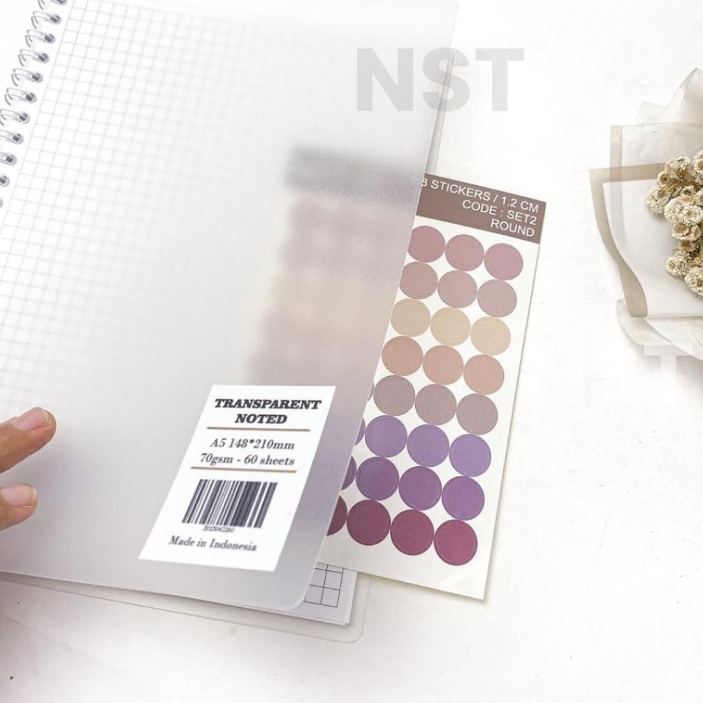 

NOTEBOOK JURNAL SPIRAL A5 TRANSPARENT COVER DOT/GRID/LINE/BLANK/DOTTED 60 LEMBAR GRATIS ONGKIR