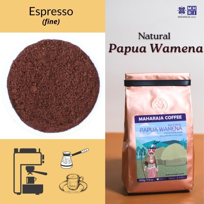 

Fresh Roast Kopi Sangrai Papua Wamena Arabika 200G Maharaja Coffee