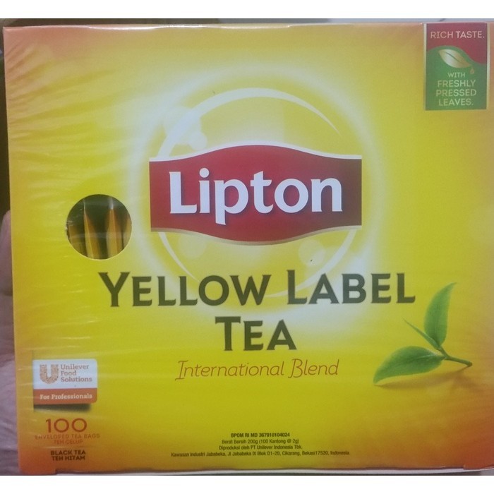 

Lipton Yellow Label Tea Enveloped Tea Bags Teh Celup 200G