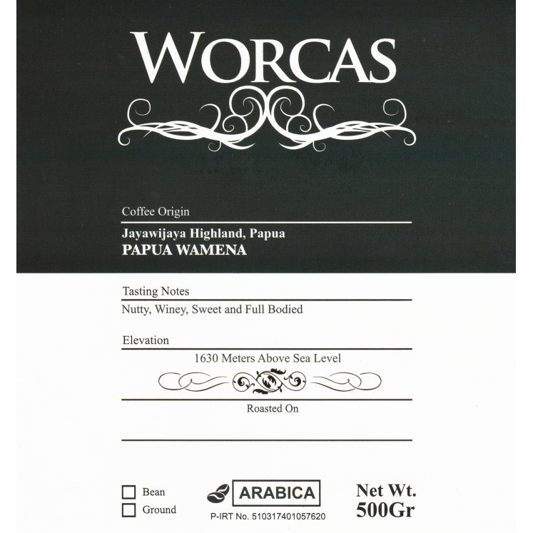 

Kopi Arabica Papua Wamena 500 Gram (Biji/Bubuk) Worcas Coffee