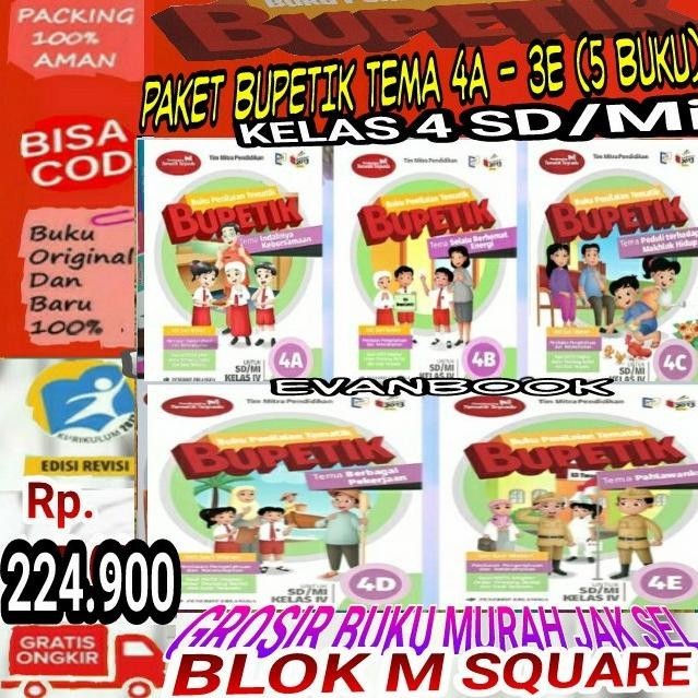 [Baru] Paket Bupetik Tema 4A-4E (5 Buku) Kelas 4 Sd/Mi K13 Erlangga