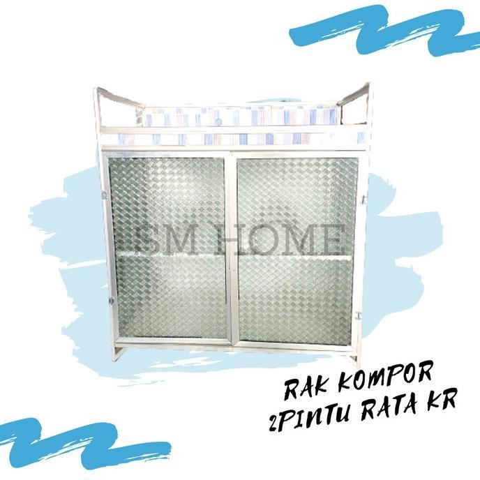 [Ready Stock] Rak Kompor Aluminium 2Pintu Full Keramik Meja Kompor Bawah Keramik