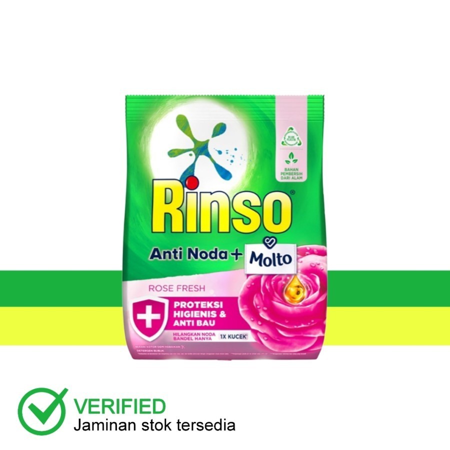 Rinso Molto Anti Noda Deterjen Bubuk Rose Fresh 400 g