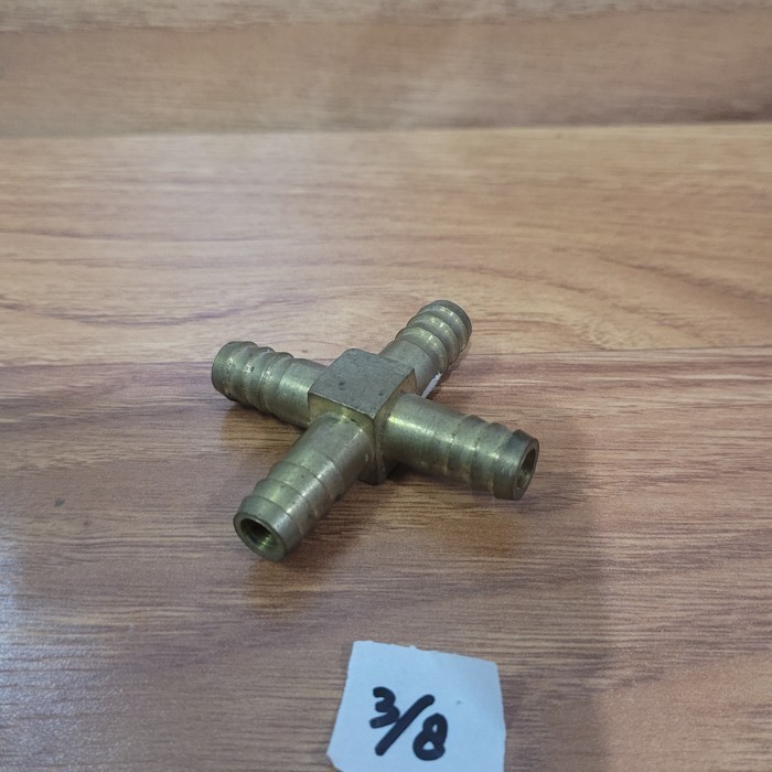 {{{{{{] SAMBUNGAN CABANG 4 SELANG X GAS KUNINGAN 3/8"