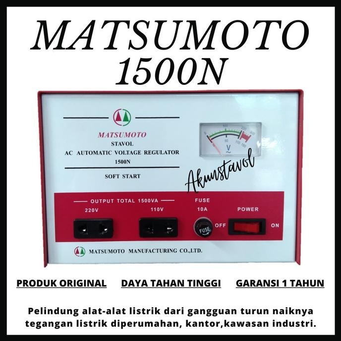 Stavolt Matsumoto 1500N - Stabilizer Listrik 1500Watt Terbaru