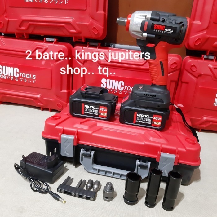 2 Batre Impact Wrench Sunc Impek Impect Nagawa Hujia Dekwe Jld Grinda