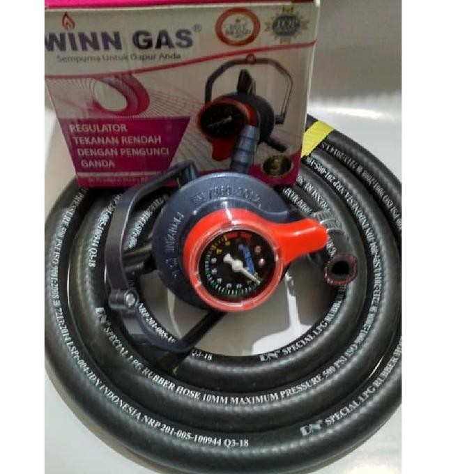 [Ready Stock] Regulator Winn Gas W 900 M Trilock Selang Gas Lpg 500 Psi 3 Lapis Ori