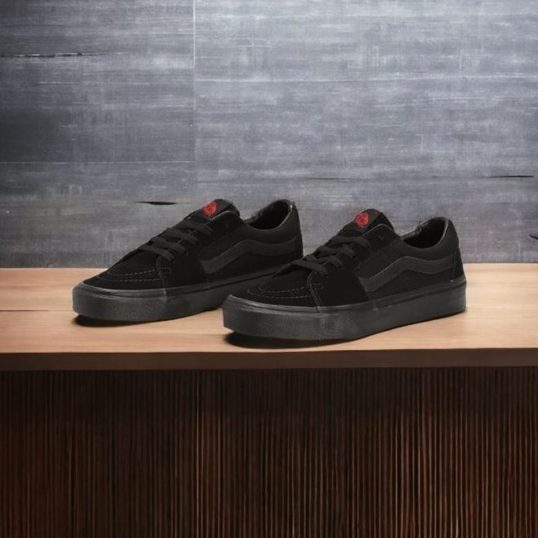 Sepatu Vans Sk8-Low Full Black Black Original 100%