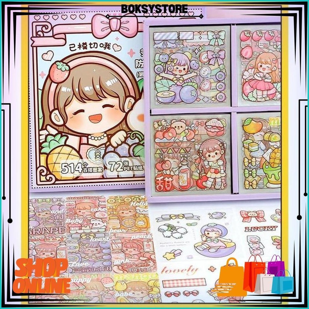 

Mkbk Sticker 72 Lembar 1 Box Stiker Murah Kertas Stiker Cutting Sticker AnimeDekor Aesthetic Stickers Sticker Diy Scrapbook Stiker Hias Lucu In Box Sale