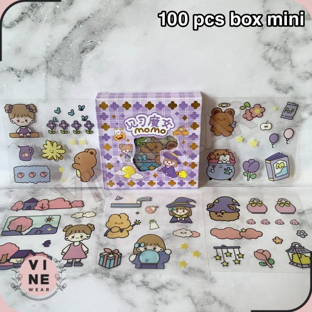 

Stiker 2D 100 Lembar Sticker Momo Mini Kartun Korea Lucu Anti Air Cod