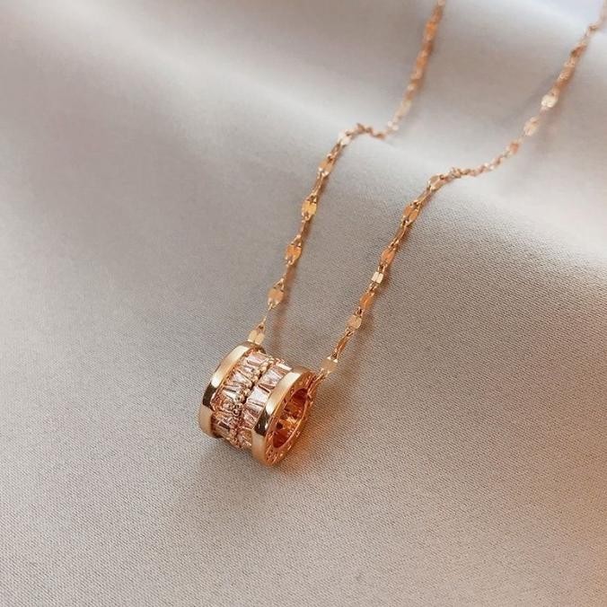 Kalung titanium anti karat/kalung roll titanium impor anti karat