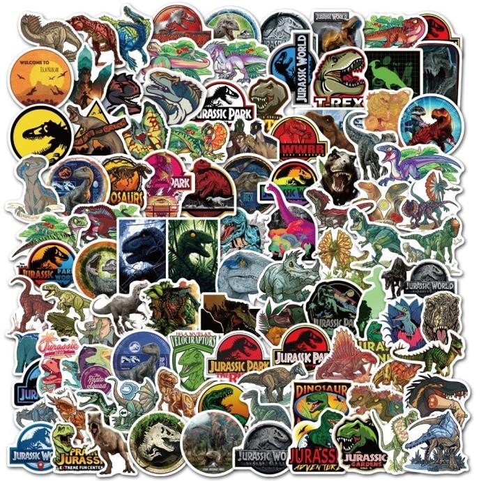 

jurrasic park film label stiker 100 pcs no dobel