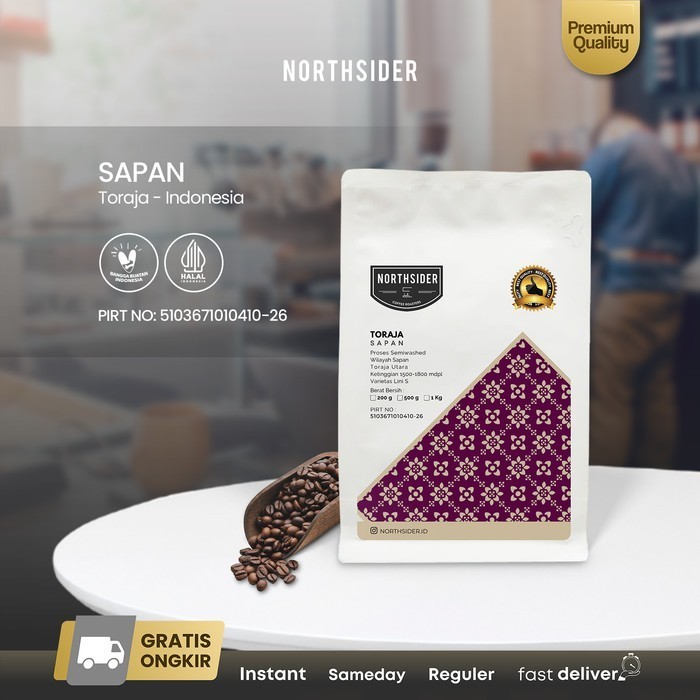 

Biji Kopi Arabika Toraja Sapan Dry Hulled - 200Gr Northsider Coffee