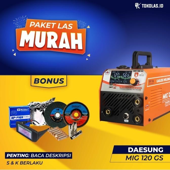 Mesin Las Daesung Mig 120 Gs Travo Las Inverter Gasless Tanpa Gas Fcaw