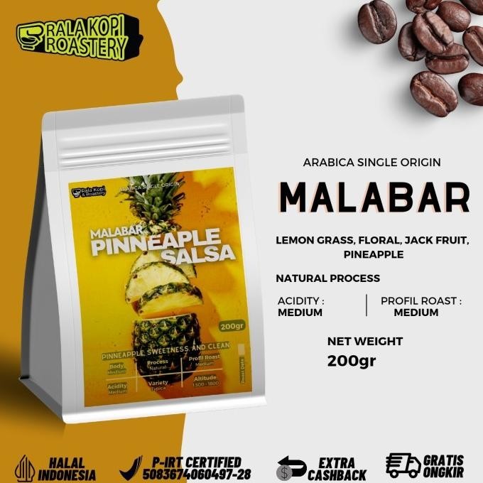

Kopi Arabika Malabar | Biji Kopi Malabar Single Origin Arabica 200Gr