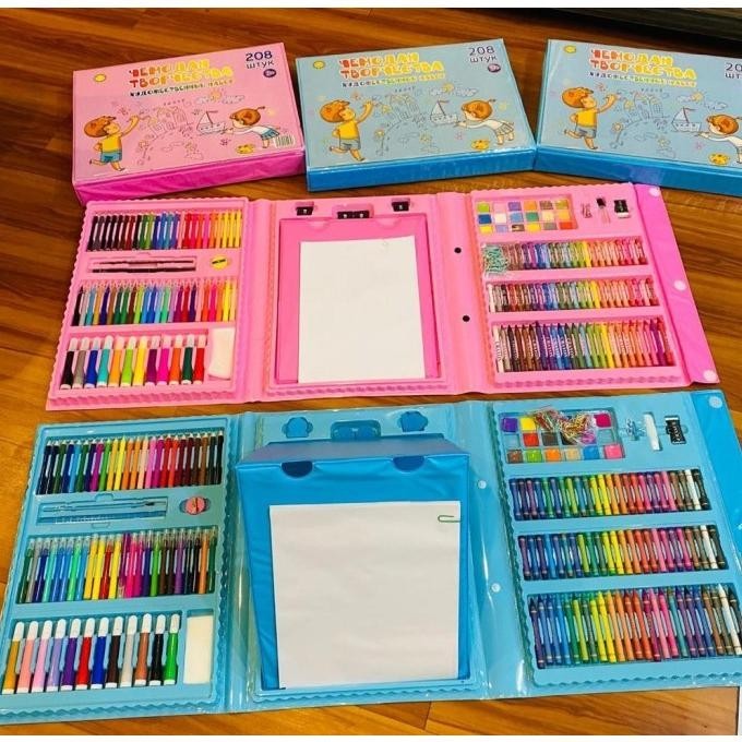 

Ow42 Crayon 208 Pcs & 150 Psc Art Set Crayon Drawing Alat Melukis Mewarnai Kado Anak Crayon Anak Set Isi 208 & 150 Pcs Pensil Warna Alat Lukis Set Krayon Set / Warna Random Cod